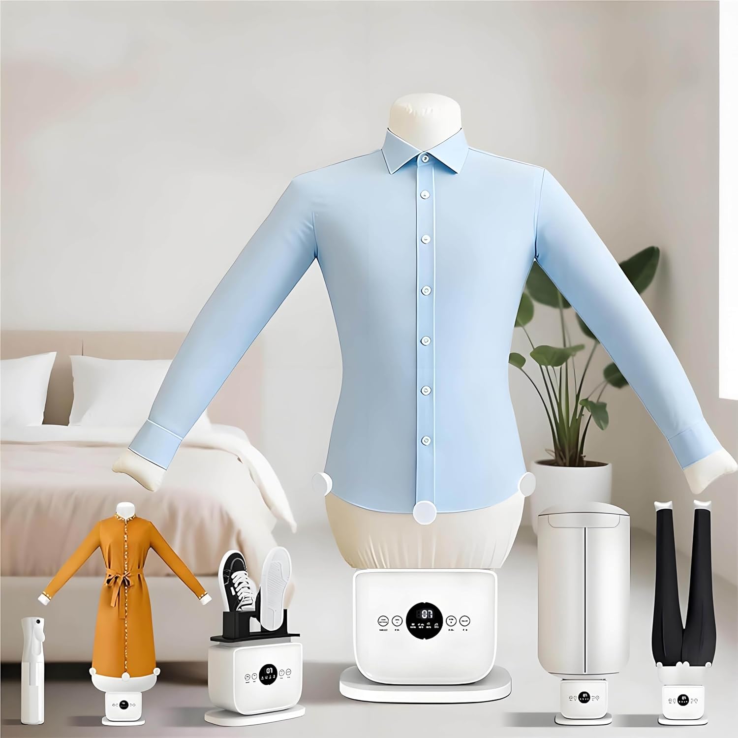 Automatic Ironing Machine,Touch Type Humanoid Automatic Ironing Machine, 360° Heat Circulation, 8 Minutes Quick Ironed Dry for Shirts, Pants, Dresses and More D