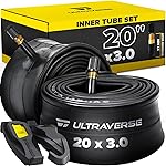 Ultraverse 20 x 3.0 Inner Tube Set with Schrader Valve - Ideal for Mountain Bikes & E-Bikes with 20-Inch Fat Tires - Durable & Reliable Performance- 2 Pack with Tire Levers