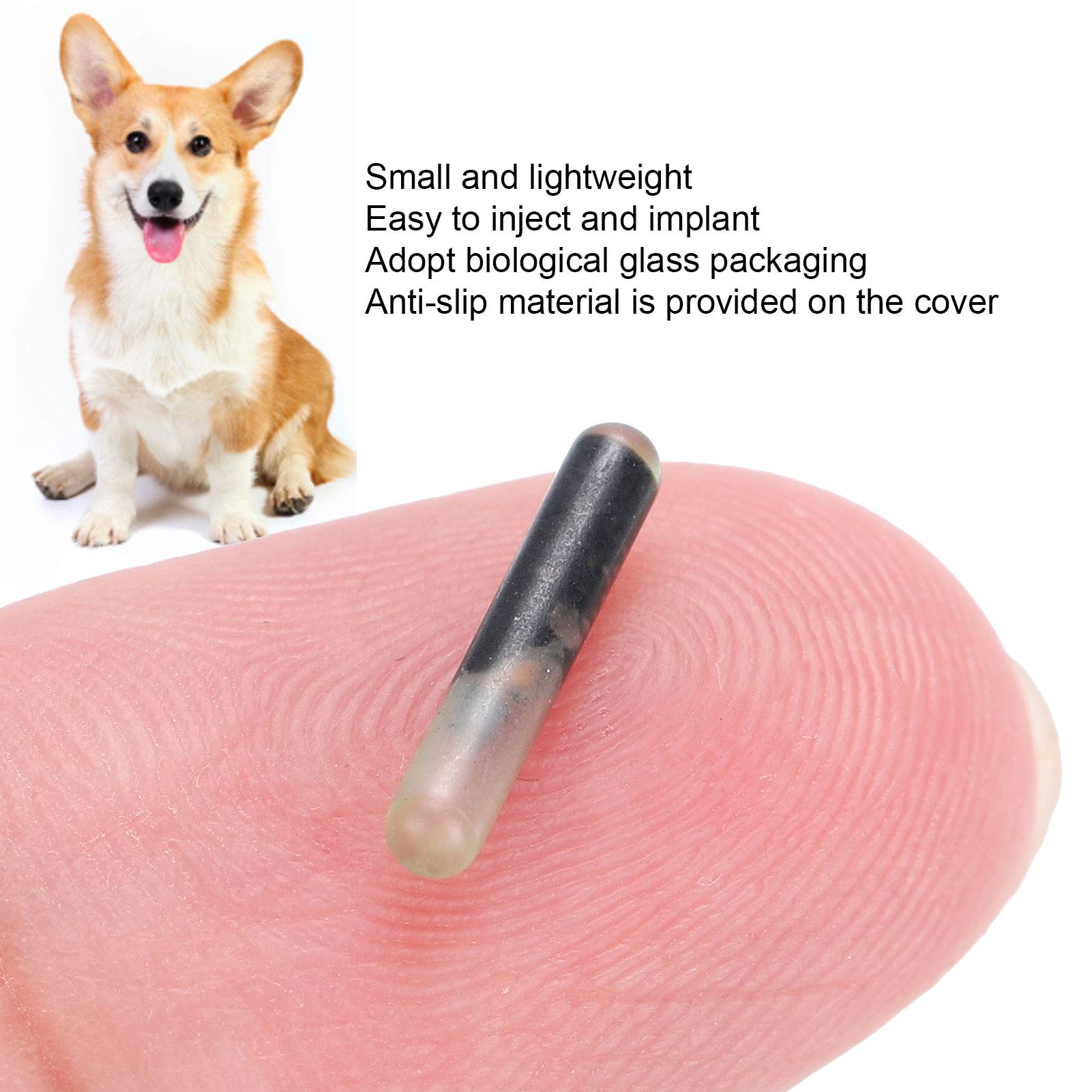 Zerodis 10 unids Pet Microchip, 2.12 MM Suministros Pro-ID Microchip Pet Microchip Mini Chip Animal Label Tubo de Cristal Chip Mini Ligero para Identificación