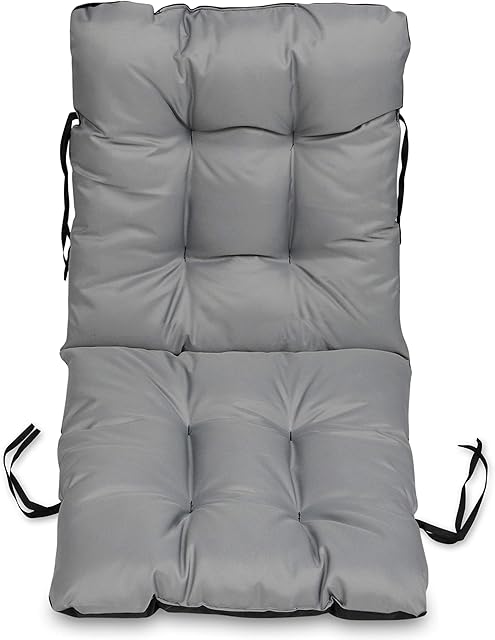 Superkissen24. Sun Lounger Cushion Seat Pad - 48x96 cm - Seat cover for Sunbeds, Garden Chairs, Loungers, Seatings - Outdoor/Indoor Relaxer Chair Pillow - Waterproof - Grey