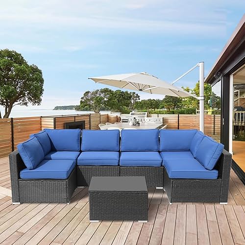 Miniatura 3 de Cojines para muebles de patio, 14 cojines de repuesto resistentes al agua para exteriores, cojines de sofá seccionales para juegos de conversación