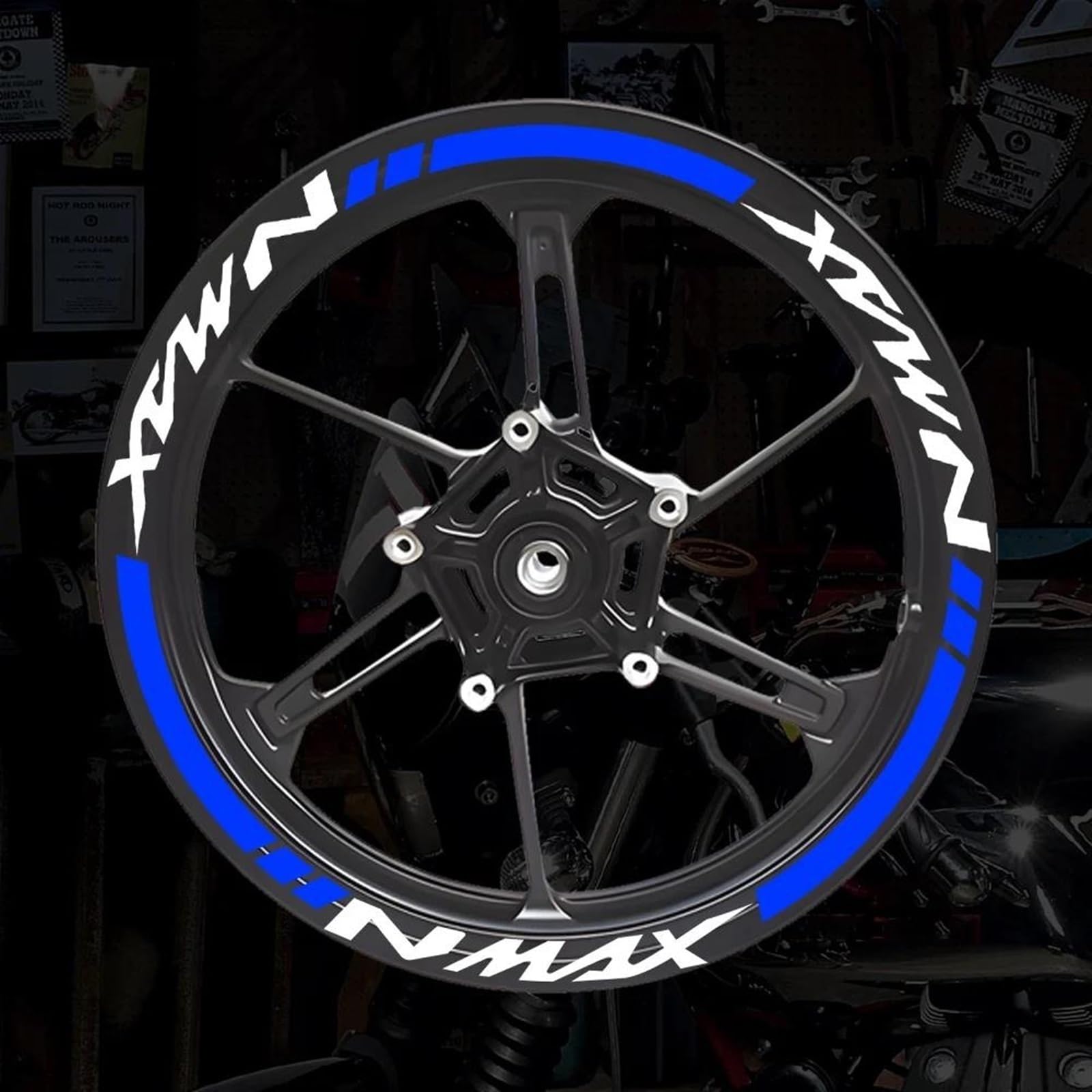Motorcycle Wheel Sticker Racing Rim Stripe Decal Decoration Accessories for Yamaha NMAX N Max N-max 155 125 Decorative(Color1)