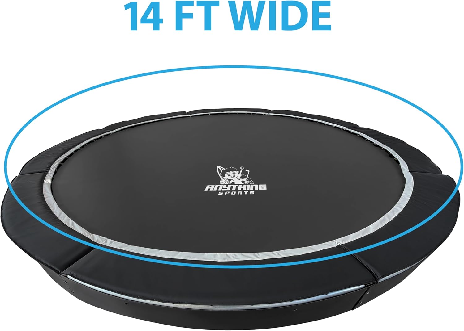 Round In-Ground Trampoline – Heavy-Duty Flush-to-Ground Outdoor Jumping Mat with Galvanized Frame, Safety Padding & Easy Install Kit | Ideal for Kids, Families & Athletes| 12 or 14 Diameter Trampoline