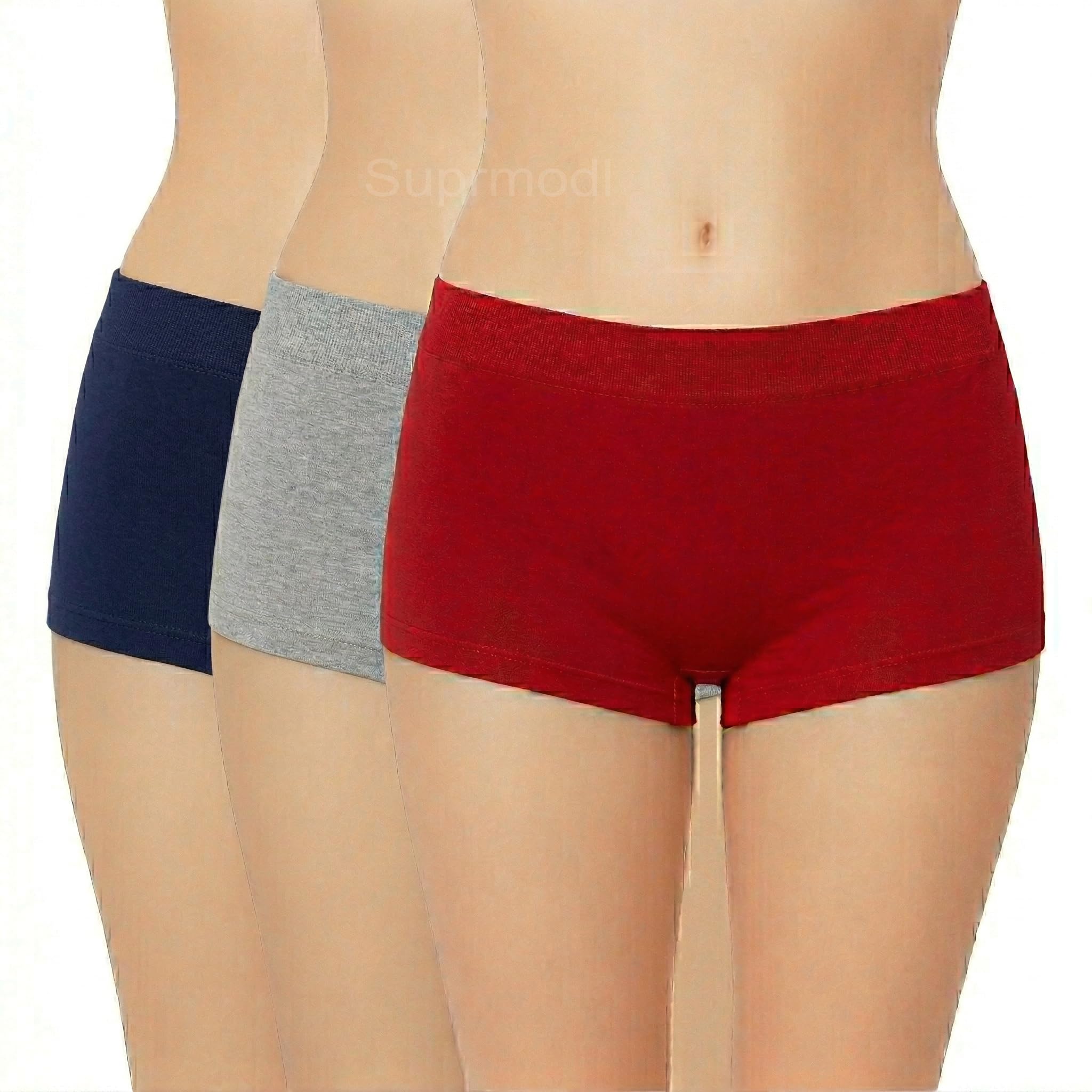 Cotton Boyshort Panties Women Pack of 3 Soft Stretchable Daily Use-picture-32
