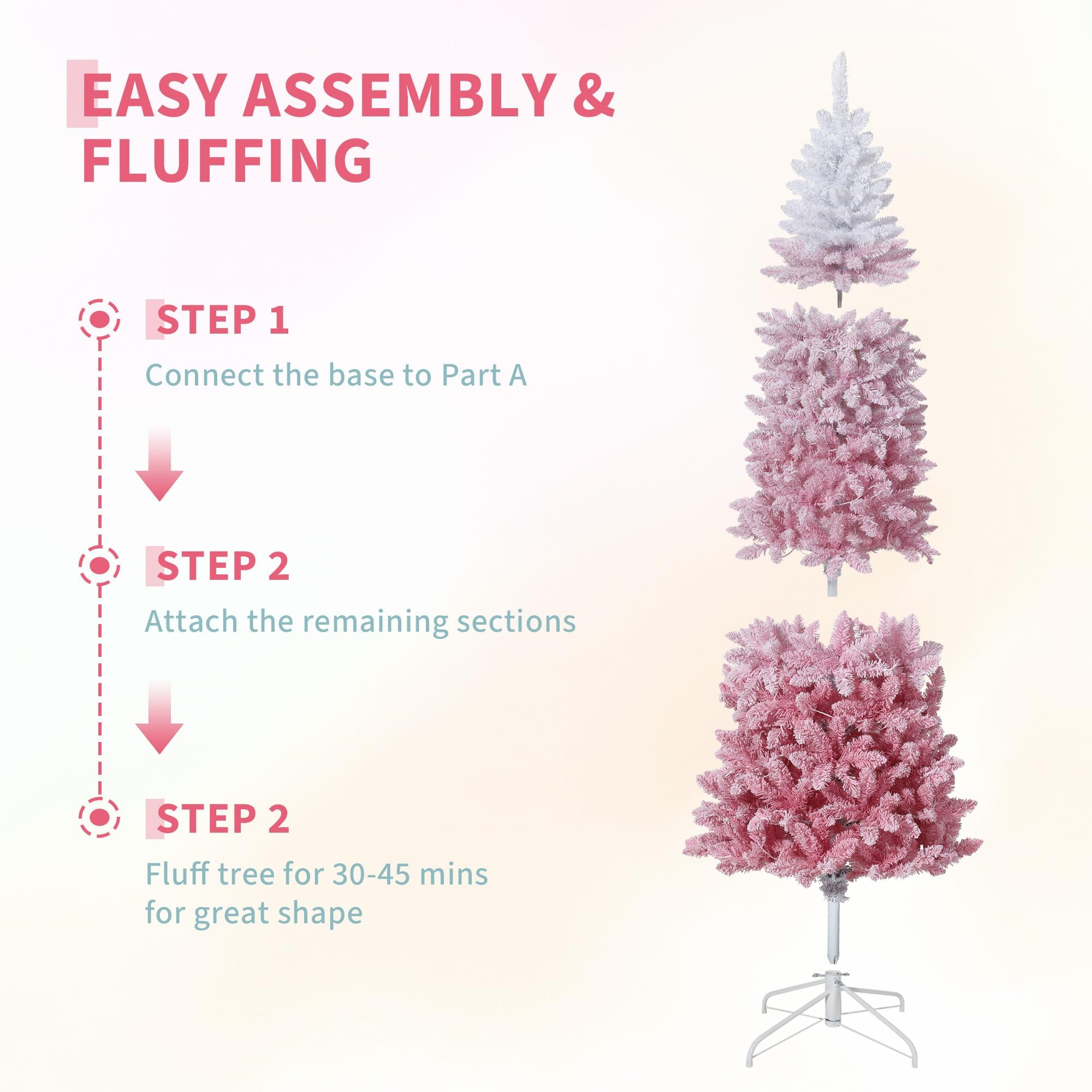 Schmaler Künstlicher Pencil-Weihnachtsbaum 6 ft/7,5 ft
