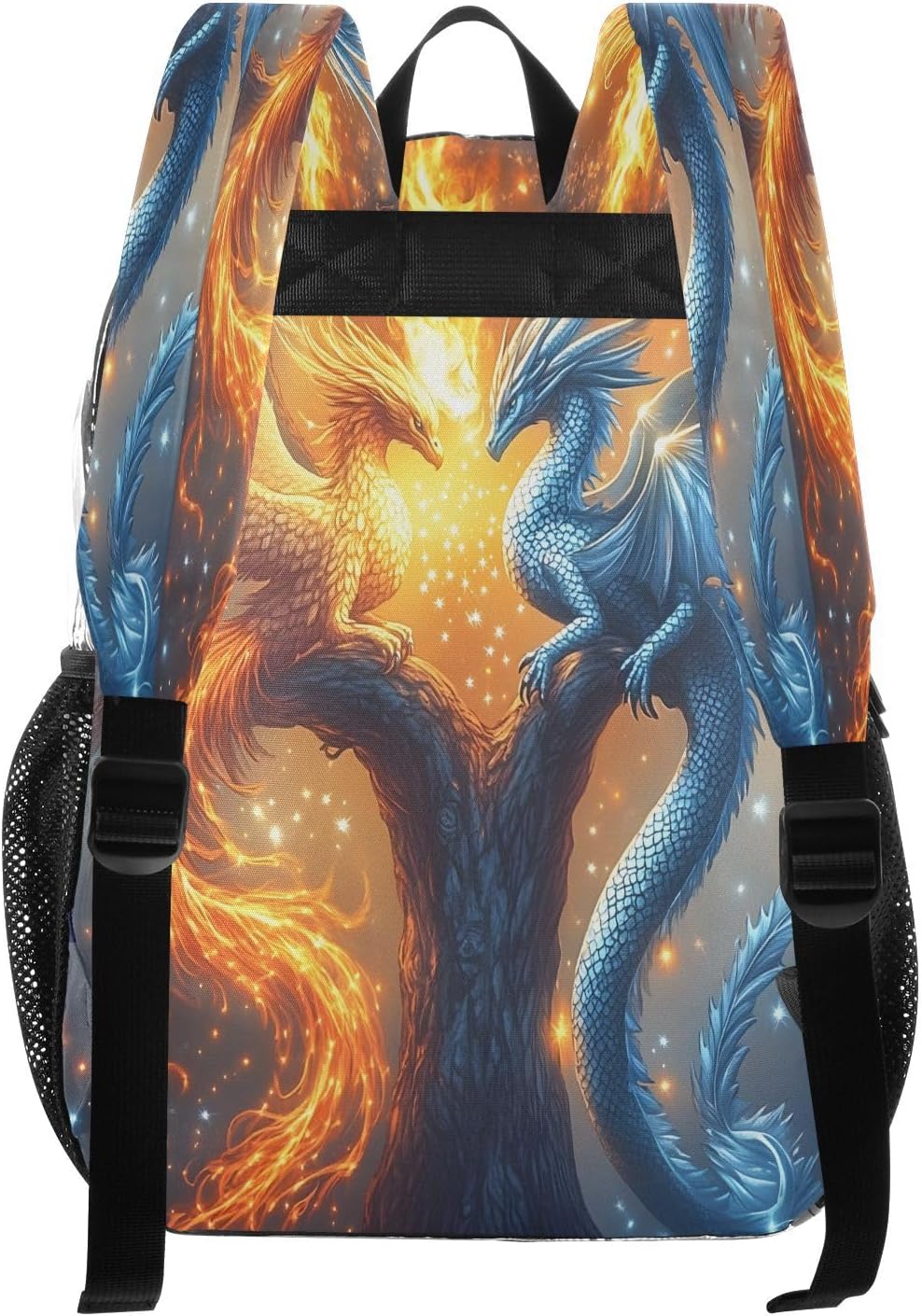 Phoenix Dragon Tree Clear Backpack Heavy Duty See Through Transparent PVC BookBag for Kids Boy Girl Adult School Work