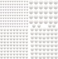 Vista 7 de Paquete de 129 bolas de espuma para manualidades, 7 tamaños incluyendo de 1 a 4 pulgadas, bolas redondas lisas de poliestireno blanco, bolas
