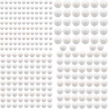 FFchuanhe 300Pcs Craft Foam Balls for Arts and Decoration, 4 Sizes 1-2in