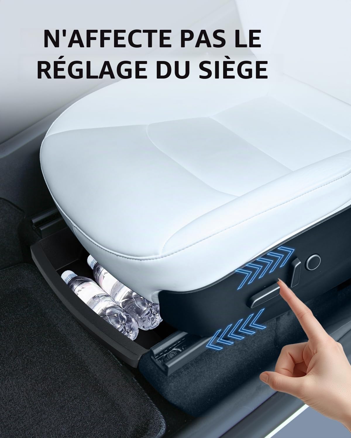 (2 Pièces Boîte Rangement Sous Siège pour Tesla Model Y 2025 2026 | Organiseur Sous Siège Avant, Tiroir Sous Siege, Model Y Juniper Accessoires, Matériel TPE, PAS pour Model Y 2020-2024