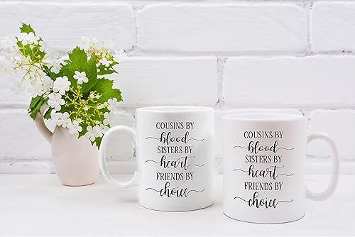 Miniatura 5 de Cousins by Blood Sisters by Heart Friends by Choice - Taza de café de cerámica, regalos para primas, regalos de primas para mujeres, regalos de