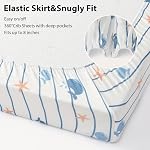 Feuilles de bébé pour enfants, 3 Pack Matelas de lit bébé standard, super doux microfibre bleu Océan Whale