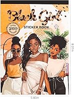 Vista 2 de Black Girl Decal Sticker Book for Water Bottle: 260+ WaterProof Vinyl Motivational Stickers for Black Teen Girls & Women, 24 Pages for Journaling
