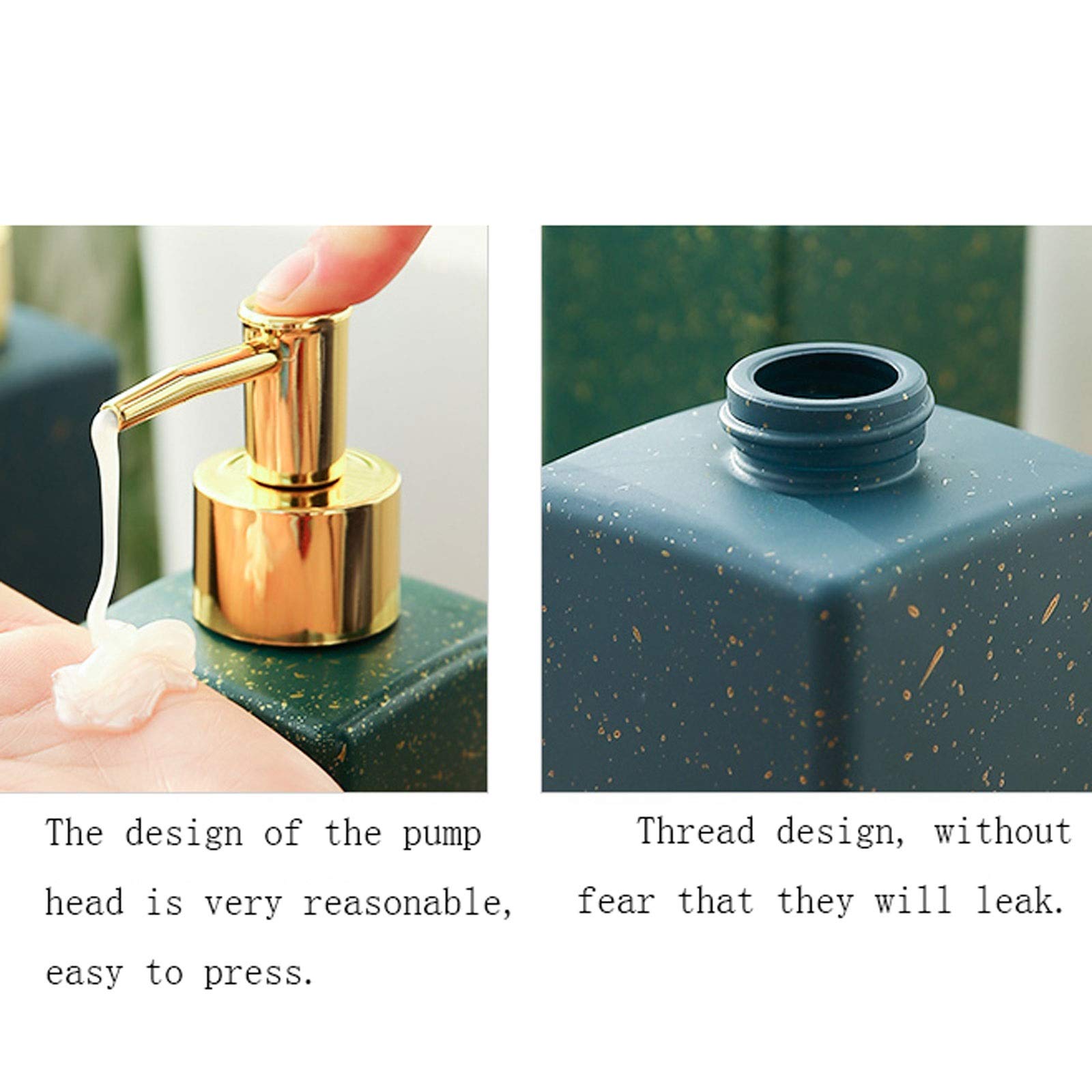 Dispenser di sapone in vetro per doccia – Qualità premium, formato grande, adatto sia per ciotola che per impugnatura, ideale per cucina e bagno, per oli essenziali e lozioni trasparenti (Colore: B)