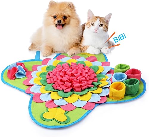 Tapete de olfateo para perros, tapete de alimentación de perros de 20 x 20 pulgadas para entrenamiento de olores, alimentación lenta, tapete de