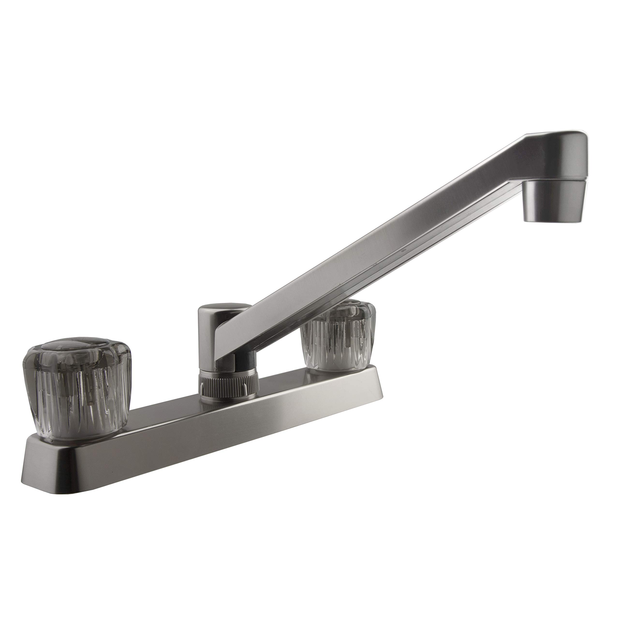 DF-PK600S-SN RV Kitchen Sink Faucet with Smoked Acrylic Knobs (Brushed Satin Nickel)