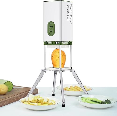 JNSTU Cortador eléctrico de papas fritas, máquina de corte vertical de papas fritas, fabricante comercial de papas fritas con hoja de 12 y 38