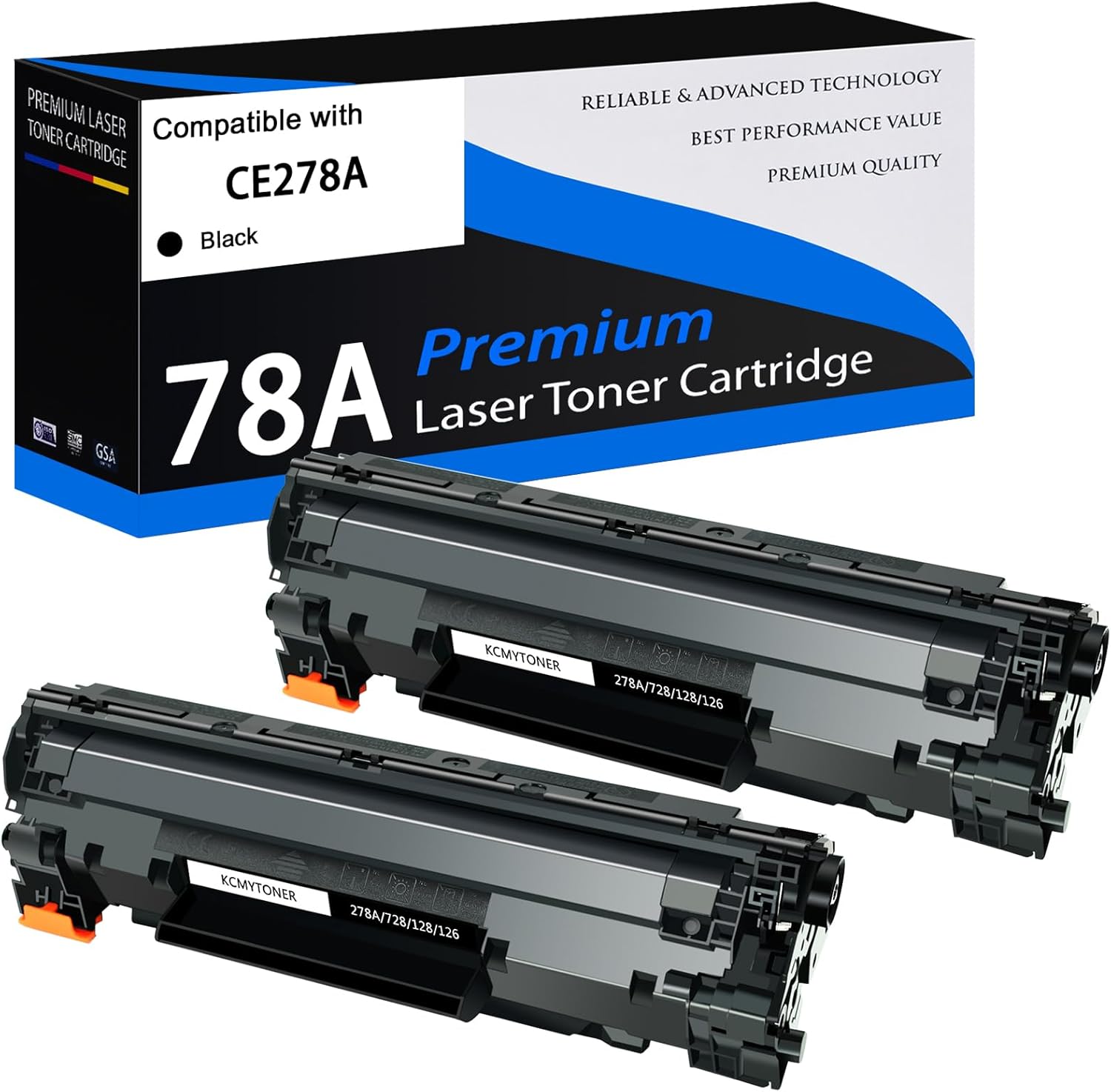 CE278A Compatible Toner Cartridge Replacement for Hp 78A Black Toner Cartridge Work for Laser Jet Pro P1560 P1566 P1606 P1606dn M1536dnf M1536 (2-Pack)