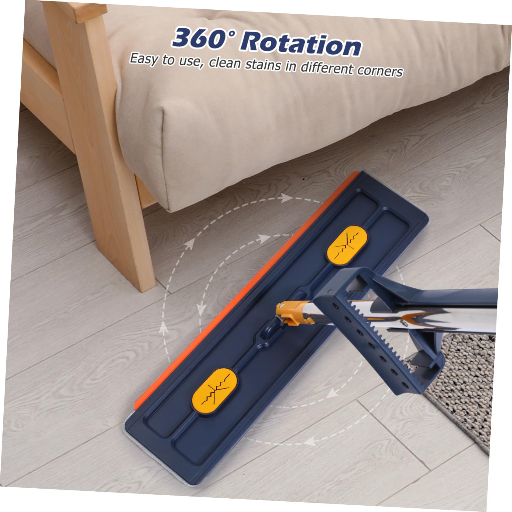 Fregona Plana sin Lavado 1 Unidad 6 Almohadillas de Microfibra Azul Absorbente para Limpieza de Suelos Hogar Baño Fácil Uso y Almacenamiento Compacto