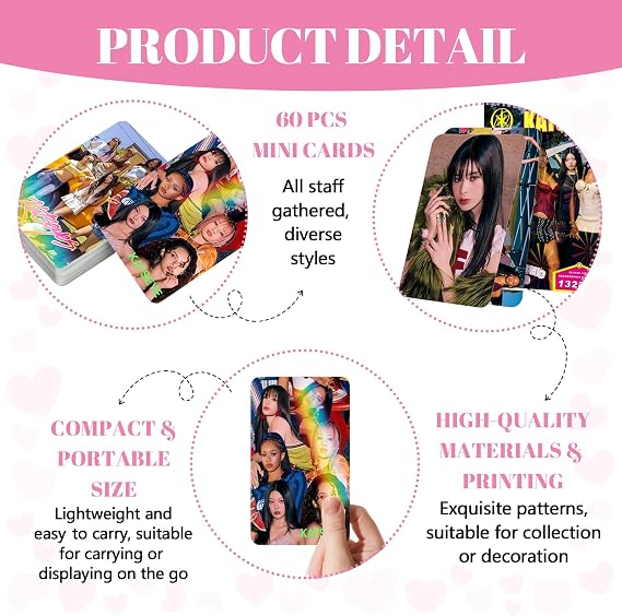MXP 132pcs Cards Set for KATSEYE, Photocards Set for Fans(Pink box)