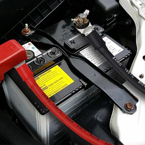 Miniatura 40 de Cables de batería 4 AWG con terminales de cobre de 3/8 pulgadas (2 piezas de 1 pie)