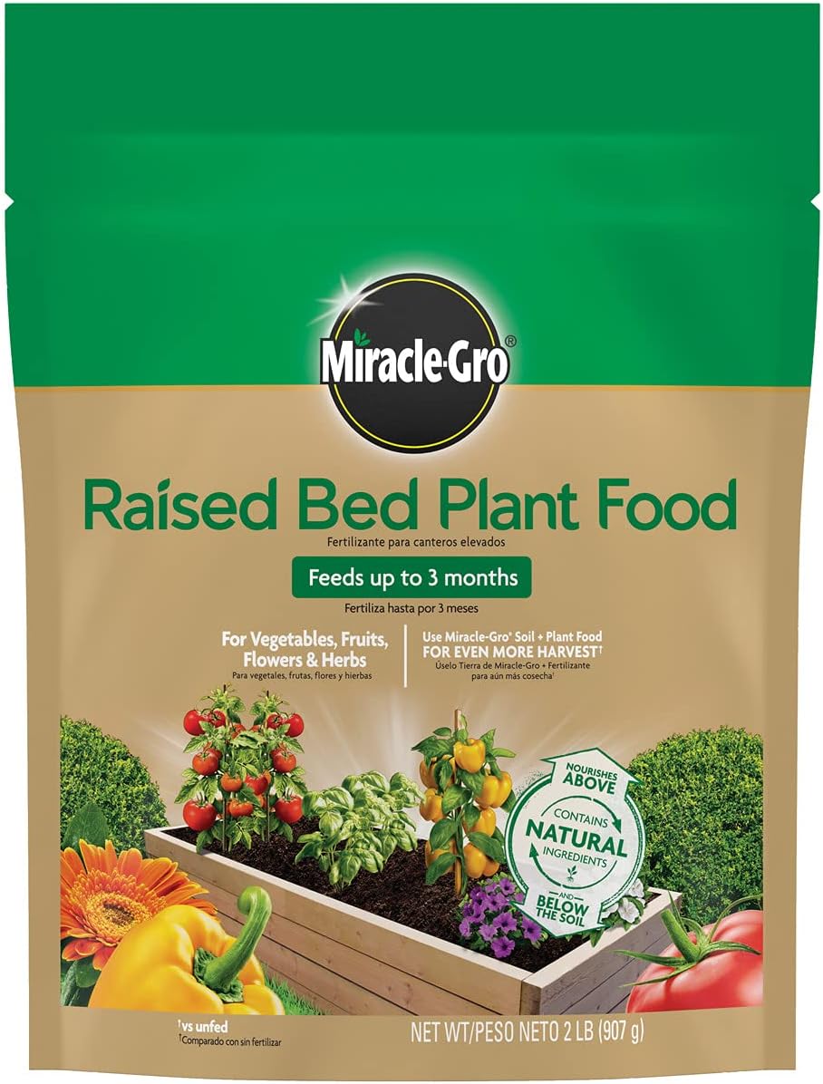 Miracle-Gro Raised Bed Plant Food, 2 lbs. | For Vegetables, Fruits, Flowers & Herbs