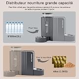 Gardner Pet Distributore 2 in 1 Cibo e Acqua Gatti 3L*2, Grigio Scuro - 3