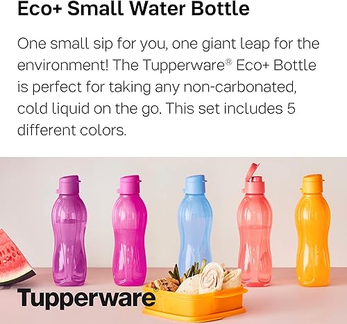 Miniatura 2 de Tupperware Brand Eco+ - Botella de agua reutilizable pequeña de 16.9 fl oz, paquete de 5, apta para lavavajillas y sin BPA, ligera y a prueba de