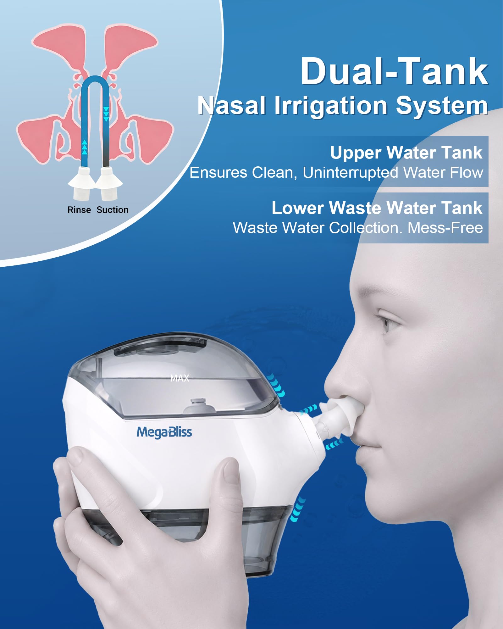 Nasal Irrigation System Electric Nasal Irrigator for Sinus Rinse — Amazon image 3