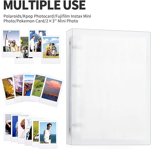 Miniatura 9 de RIO Direct Carpeta para tarjetas fotográficas A5 KPOP con 200 bolsillos, soporte para tarjetas fotográficas KPOP con 25 mangas, carpeta transparente