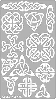 #32 Metal Journal Stencil, Pyrography Celtic Patterns, Wicca Stencil, Celtic Knot Stencil, Viking Stencil, Wood Burning Template, Wood Carving Stencil, Bullet Journaling