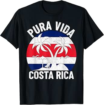 Amazon.com: Vintage Costa Rica Flag Pura Vida Beach Summer