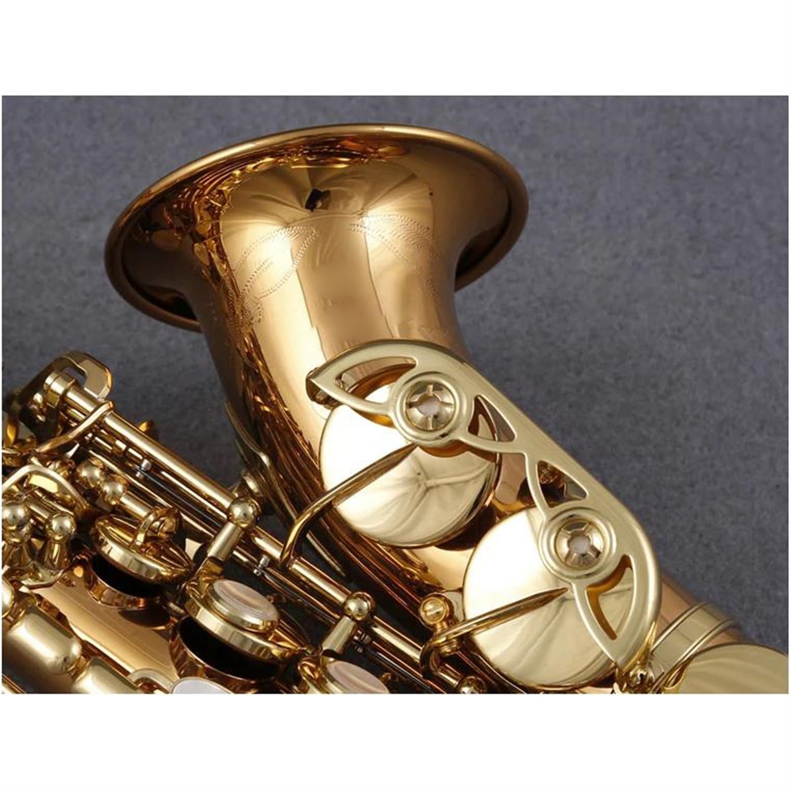 sassofono Sassofono Soprano Per Studenti Si Bemolle Caffè Oro Sax Soprano Curvo Professionale Strumento Musicale (Color : Leather bag)