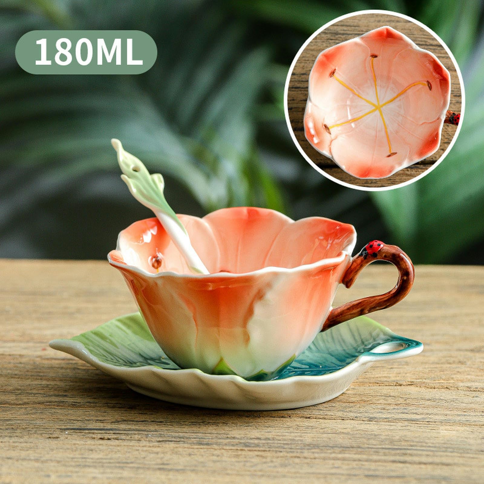 Amazon.com: 180ml Enamel color Jungle series coffee flower tea set