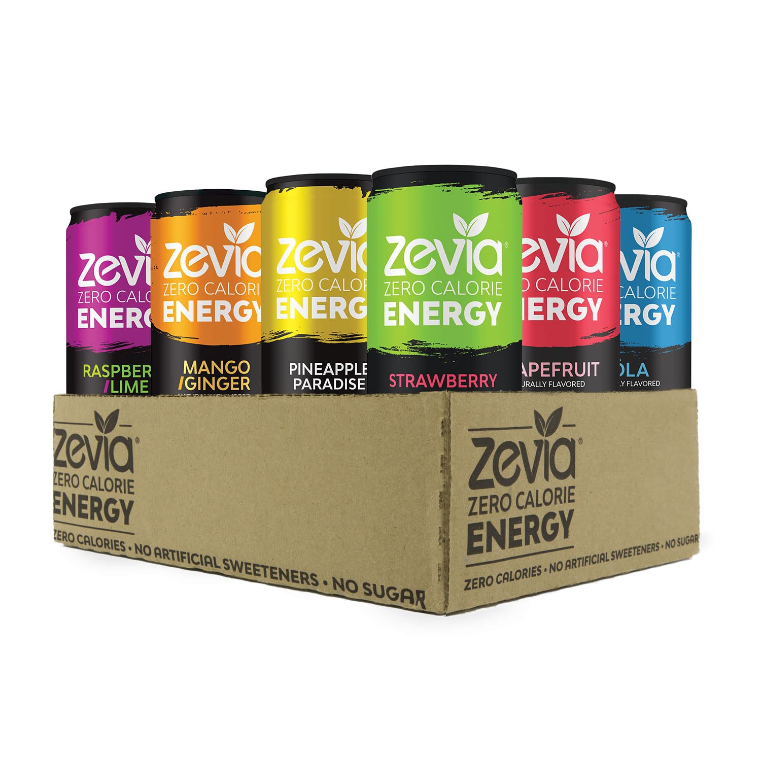 Buy Zevia Zero Calorie Energy Drink, 6Flavor Essential Variety Pack