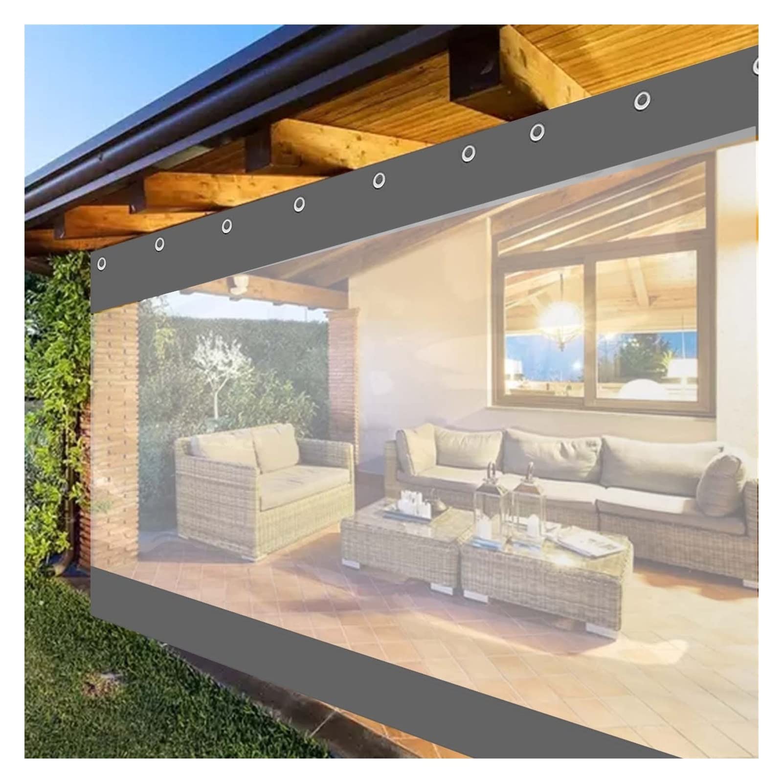 Bâche imperméable transparente rideau PVC 0.50mm premium