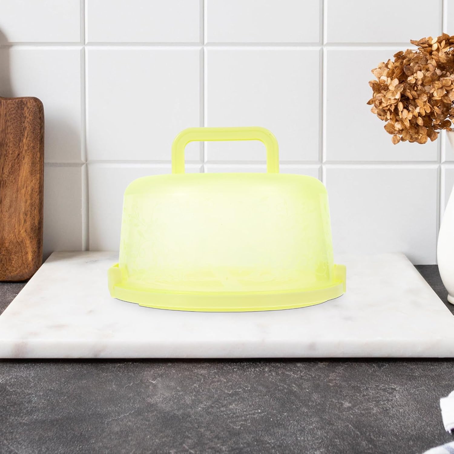 Xmas Cake Carrying Case Plastic with Lid and Handle for Pastries