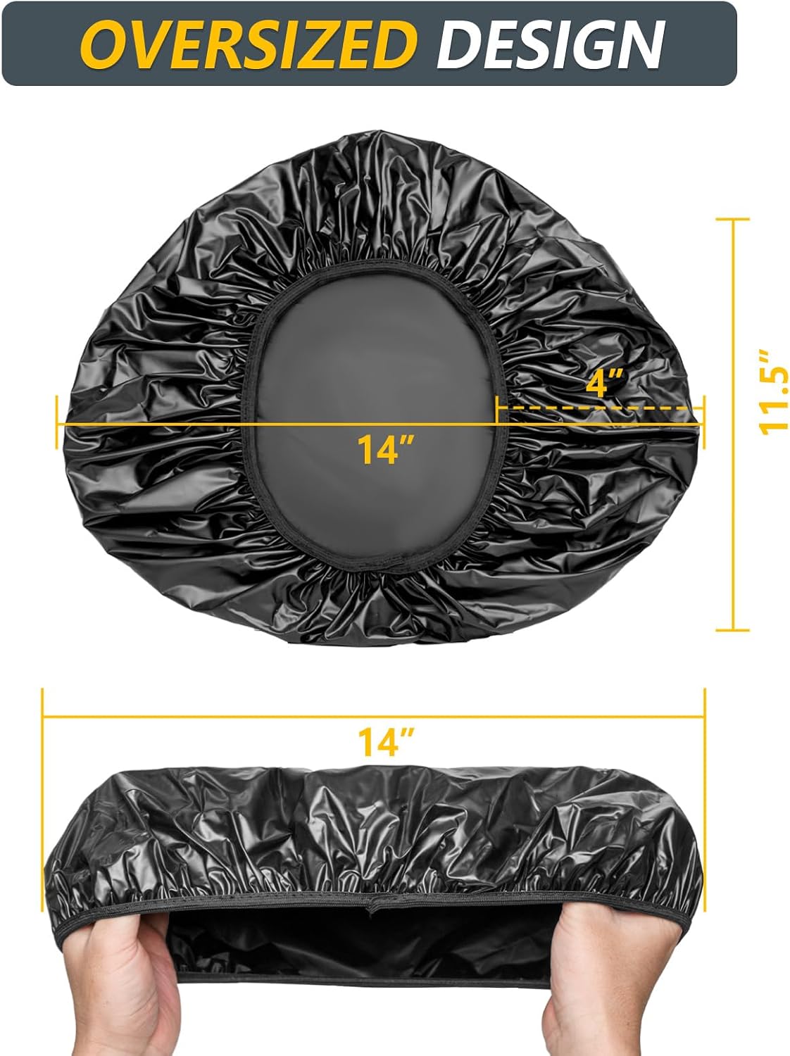 Newpearl Wide Bike Seat Cover Waterproof, 14" W x 11.5" L, XXL Oversized, PVC, Bicycle, Black (2)