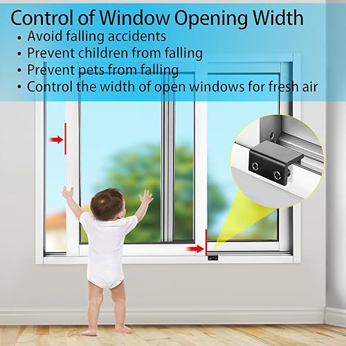 Miniatura 2 de ZRFCXE Cerraduras para Ventanas, Paquete de 8 Cerraduras de Ventana Corrediza con Llave para Puertas de Ventanas Corredizas Verticales