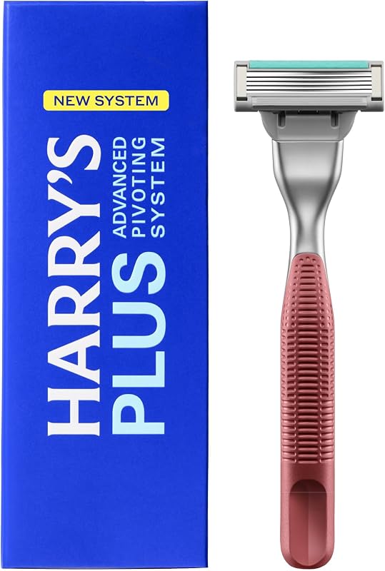 Maquinilla de afeitar Harry's Plus para hombre - Cartucho de hoja de afeitar y mango premium | Incluye funda para cuchilla de viaje, sistema pivotante avanzado, kit de afeitado para hombres, arcilla