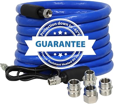 HEATIT 25FT Heated Water Hose for RV and Garden Down to -45F Self-Regulating 5/8" Automatic Self-regulating Drinking Safe, Durable & Flexible, Reliable Outdoor Water Supply in Cold Weather