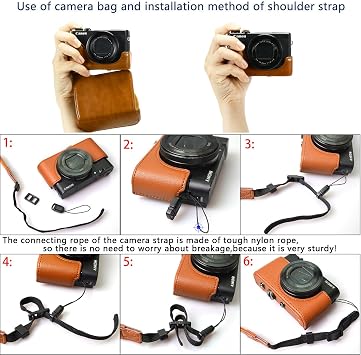 PU Leather Camera Case for Canon Powershot G7X Mark III/II DSLR Camera Bag