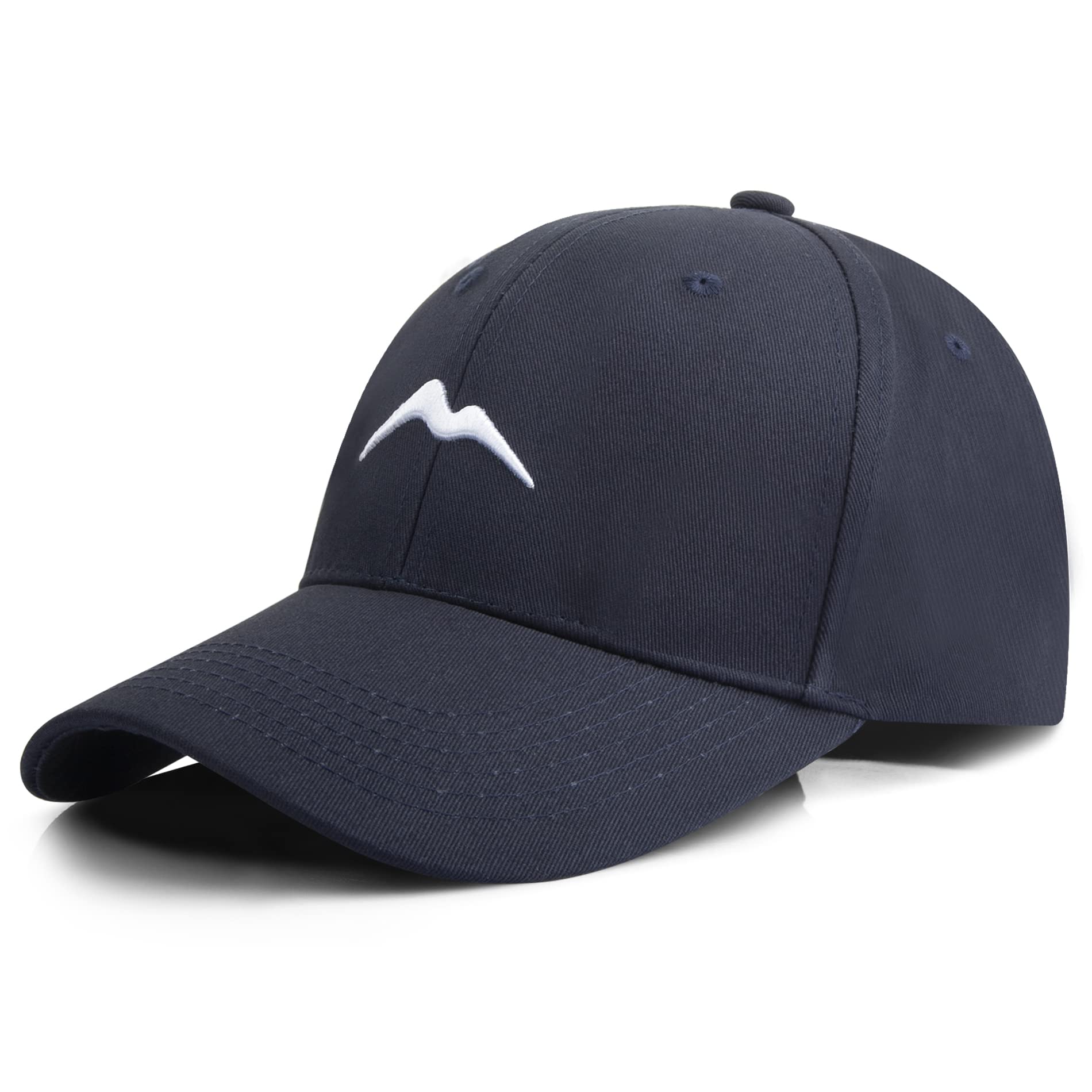 Momoshe Cap Herren Sommer Damen 100% Baumwoll Kappe Verstellbar Atmungsaktiv Einheitsgröße Baseball Bergspitzen Stickerei Sport