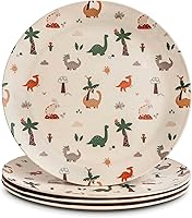 Vista 32 de Nook Theory Paquete de 4 platos de bambú reutilizables, no tóxicos, aptos para lavavajillas, no aptos para microondas (flor silvestre de 10 pulgadas)