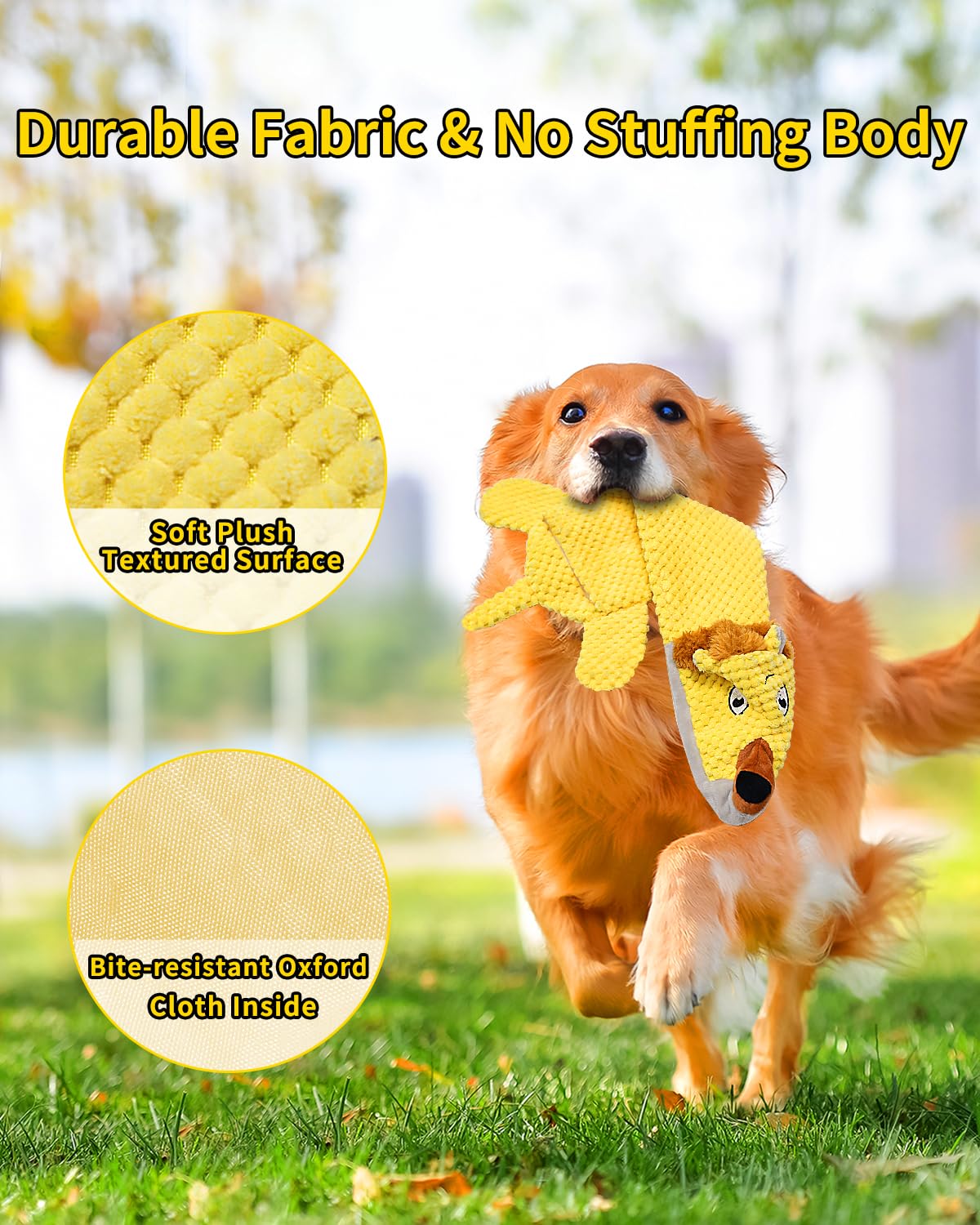 Hundespielzeug, quietschendes Plüsch, keine Füllung, knisterndes Hundespielzeug für kleine, mittelgroße und große Hunde, interaktives Kauspielzeug für Welpen, 5 Stück