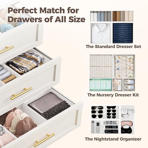 Miniatura 5 de Organizadores de cajones resistentes (paquete de 12)  Organizadores de cajones de tela y divisores para organización de guardería, organizadores de