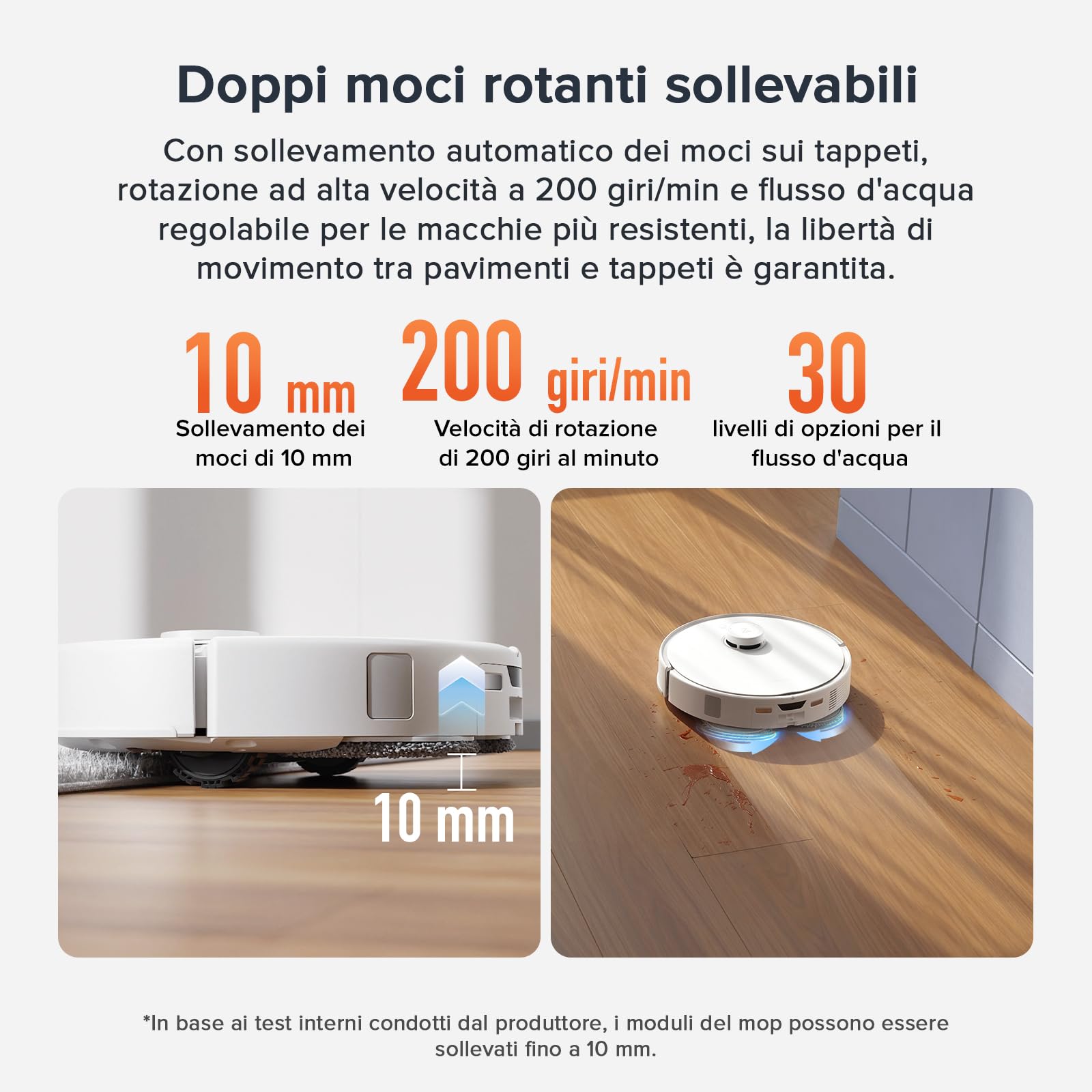 roborock Qrevo Curv S5X Robot Aspirapolvere, Doppio Antigroviglio, 18.500 Pa, Spazzola Laterale e Mocio FlexiArm, Rilevamento Intelligente dello Sporco, Lavaggio con acqua calda a 75°C, SmartPlan - Vista 5