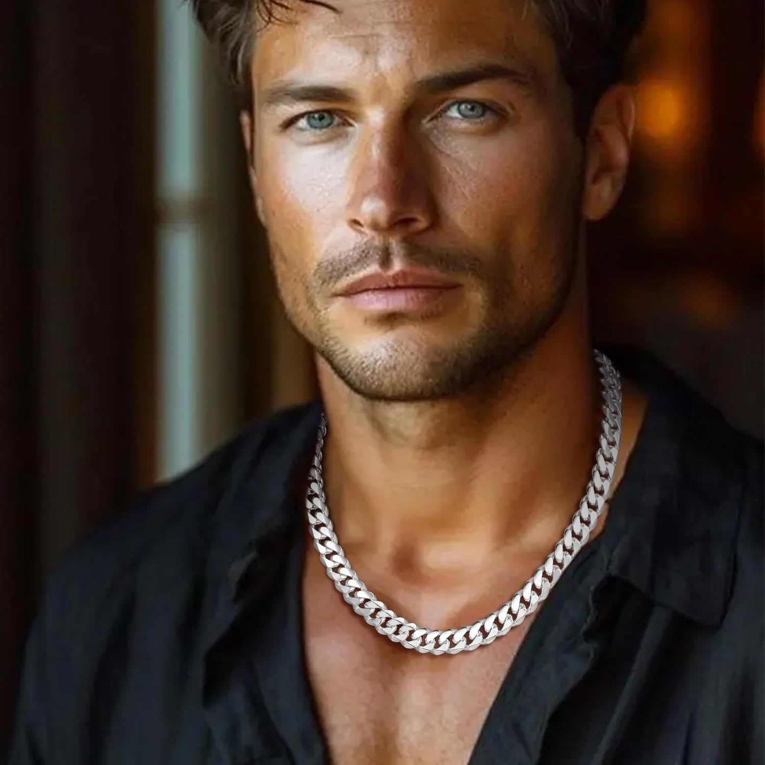 Cuban Link Chain for Men, 925 Sterling Silver Over 9mm/10mm/12mm Chunky Cuban Chain Diamond Cut Silver Necklace Chains Gifts for Men Father Boyfriends - Image 5