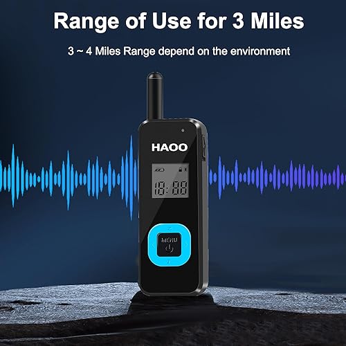 Miniatura 8 de Mini walkie talkies con auriculares, radio portátil de dos vías, transceptor FM, walkie talkie de largo alcance para esquí, senderismo, deportes al