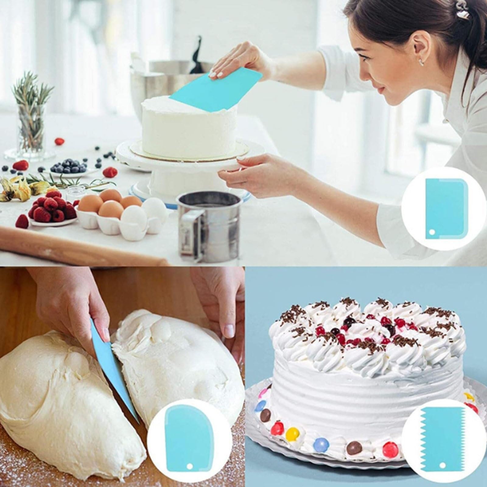 Juego de decoración Pasteles Acero Inoxidable 44 Piezas y Puntas glaseado for Crema Mantequilla, Galletas repostería