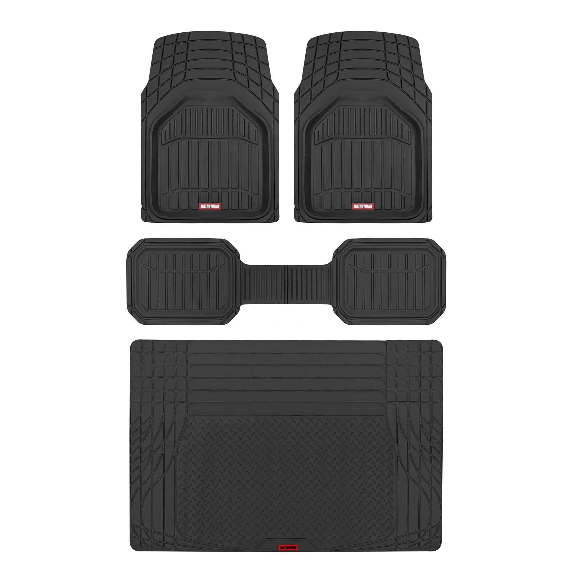 Motor Trend FlexTough Defender Floor Mats and TrunkShield Cargo Liner Set